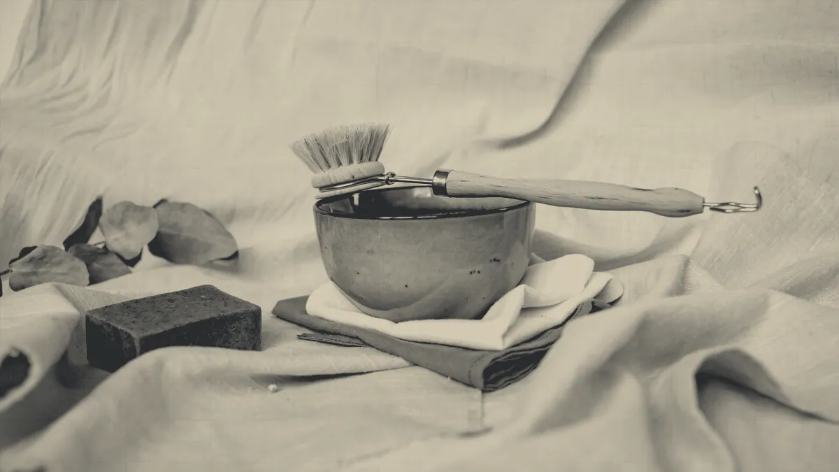 A cloth and a brush, for the ten minutes after a flight.