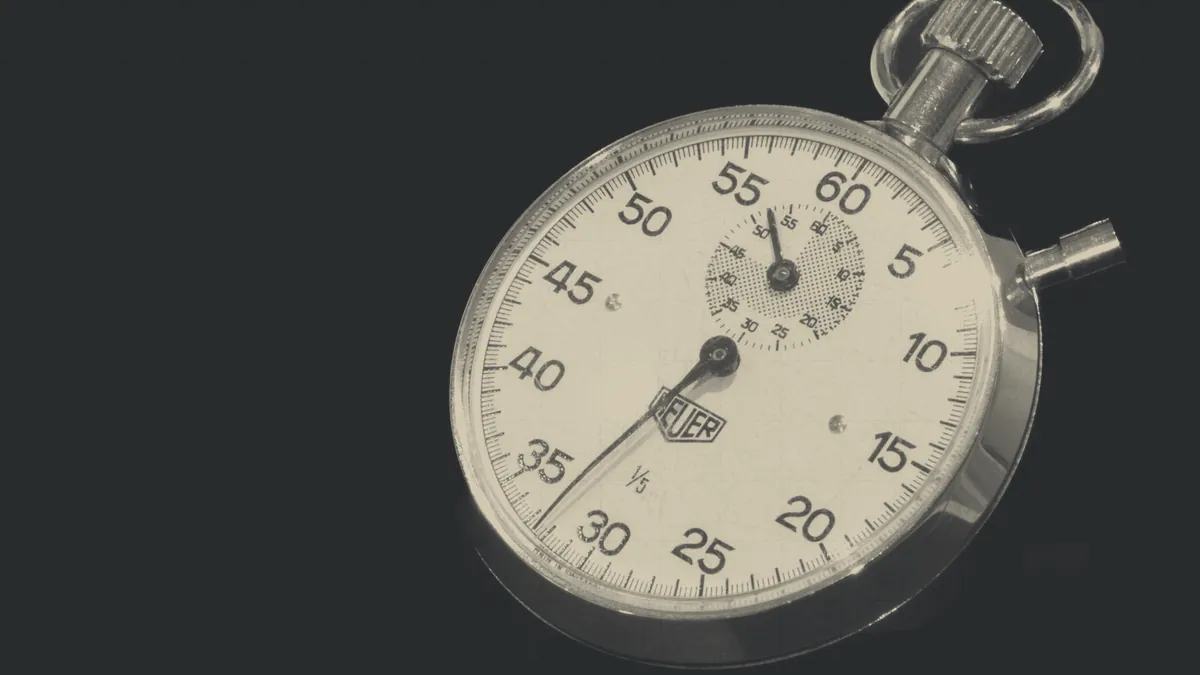 A stopwatch, for the difference between the claimed and the real.