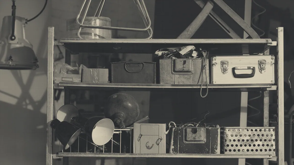 A metal box, of the kind packs are stored in.